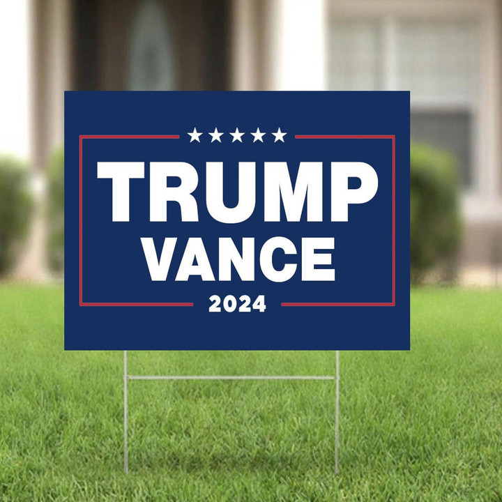 Trump Vance 2024 Yard Sign Pro-Trump 2024 Patriotic Lawn Sign MAGA Merchandise