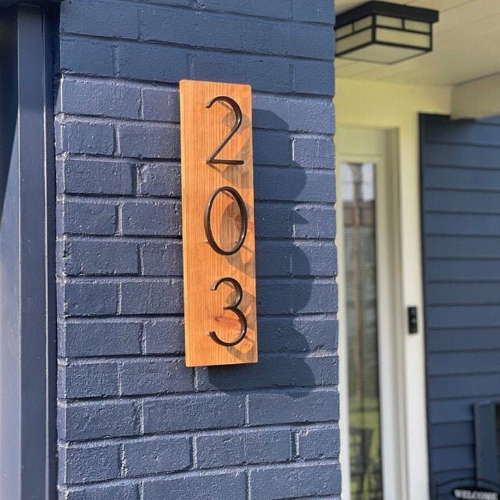 House Number Sign, Custom Address Plaque, Wood House Sign, Modern House Numbers On Wood, Floating Number Plaque, Holiday Gift For Home