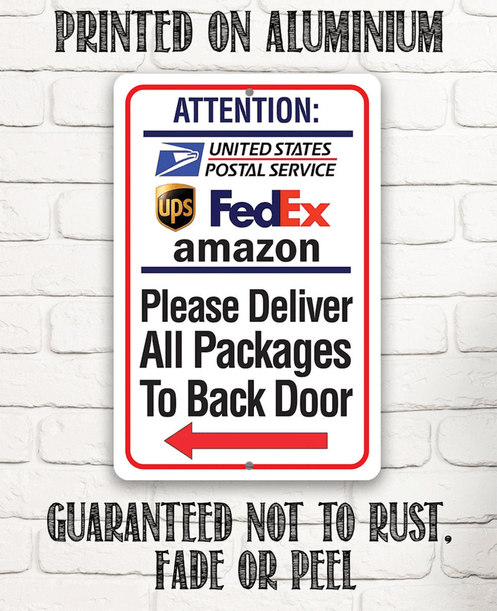 Metal Sign Postal Sign Tin Indoor Outdoor Delivery Area Sign For Home Or Office Sign