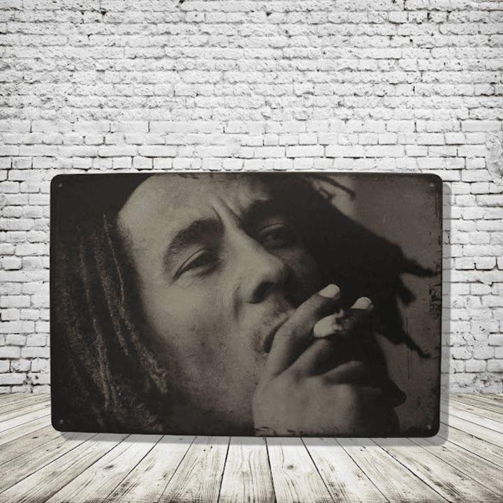 Bob Marley Vintage Antique Style Collectible Tin Sign Metal Wall Decor Garage Man Cave Game Room Bar