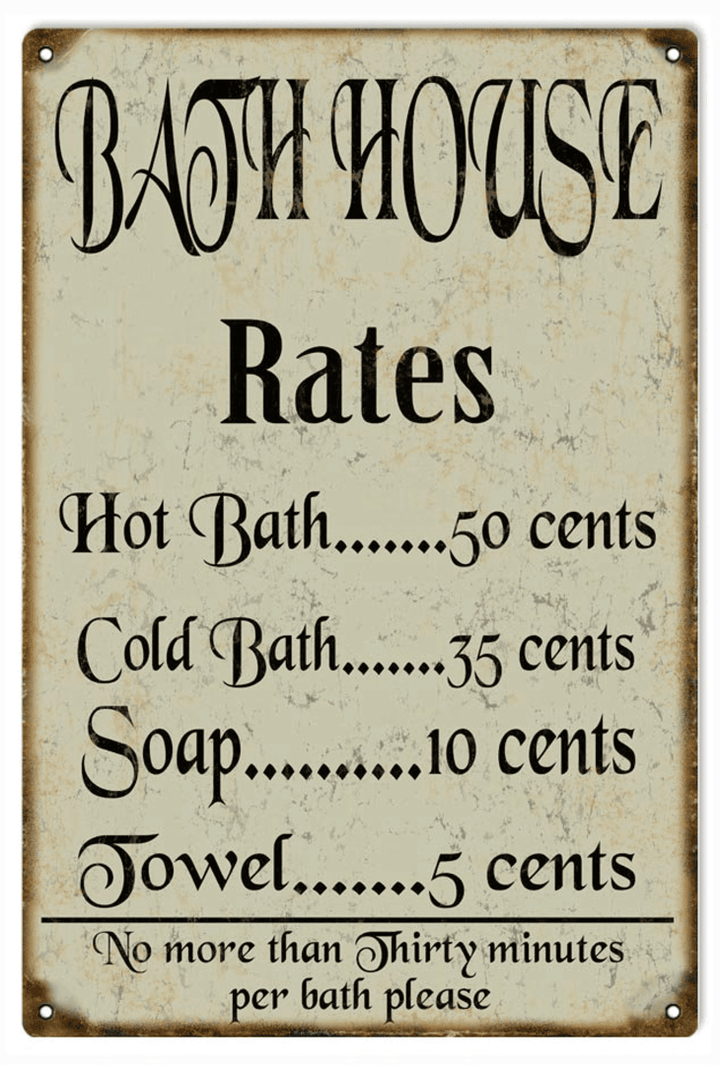 Bath House Metal Sign -  Vintage Style Retro Country Advertising Art Wall Decor