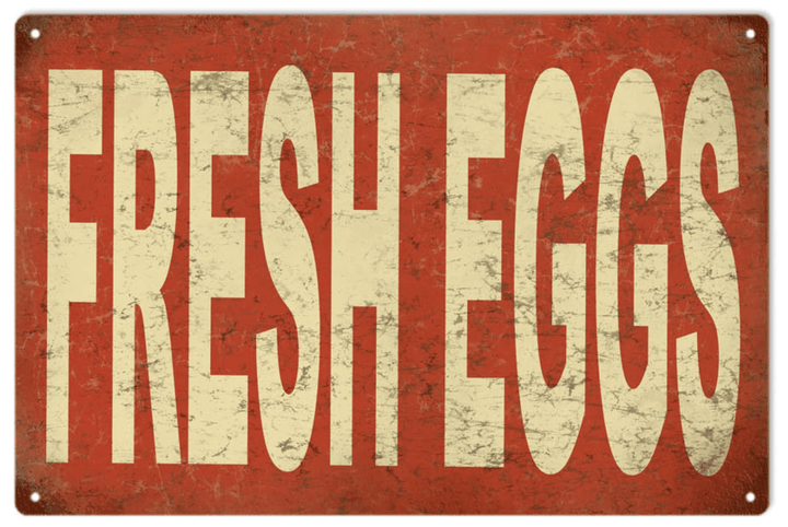 Fresh Eggs Metal Sign Vintage Style Home Decor Wall Art