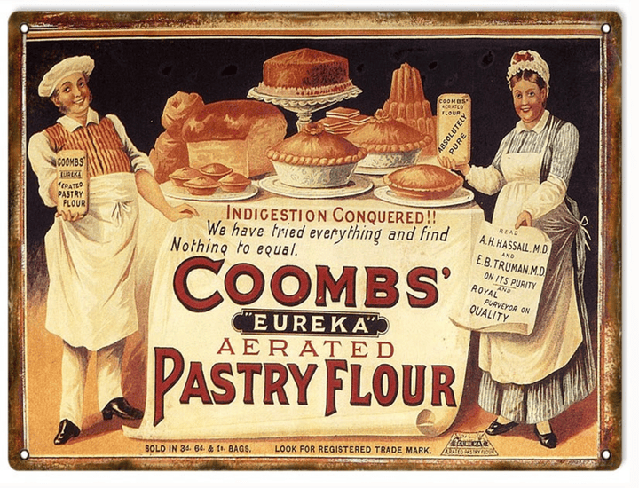 Coombs Pastry Flour Metal Sign Vintage Style Retro Country Advertising Art Wall Decor