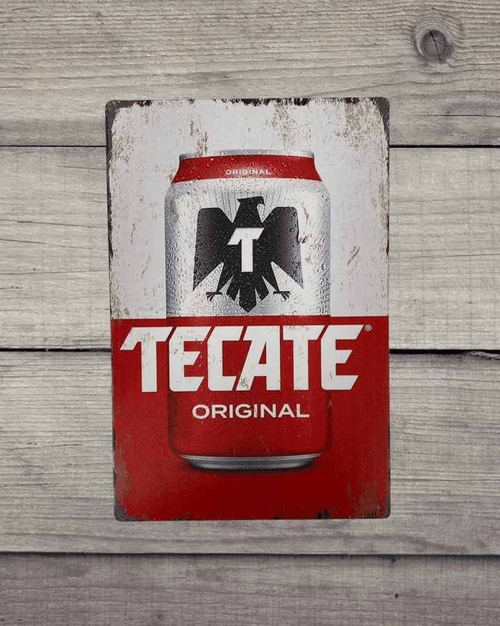 Tecate Beer Vintage Antique Collectible Tin Sign Metal Wall Decor Garage Man Cave Game Room Bar