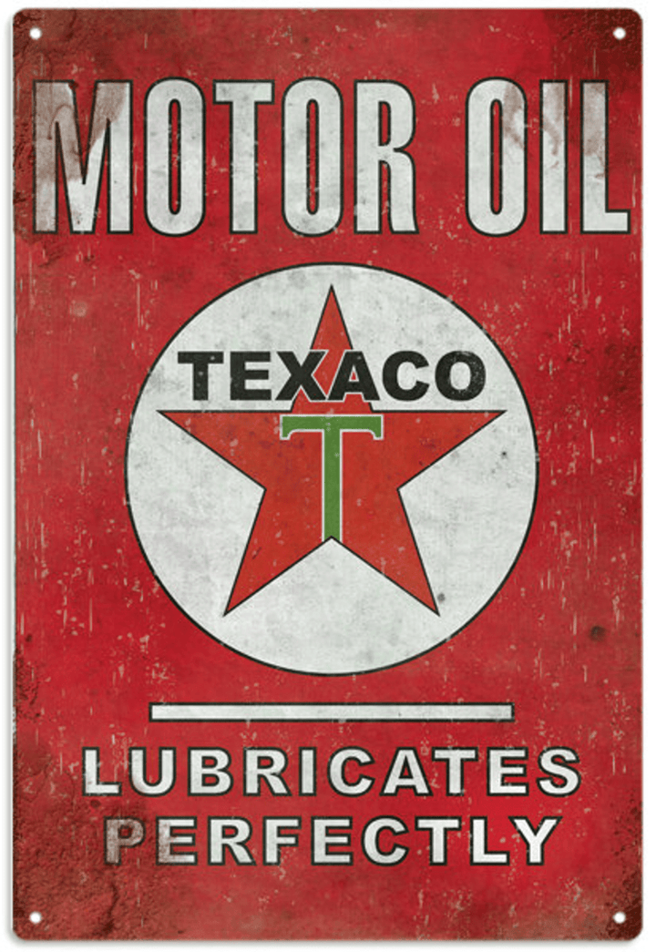 Texaco Motor Oil Aged Style Metal Sign Vintage Style Retro Garage Art 104