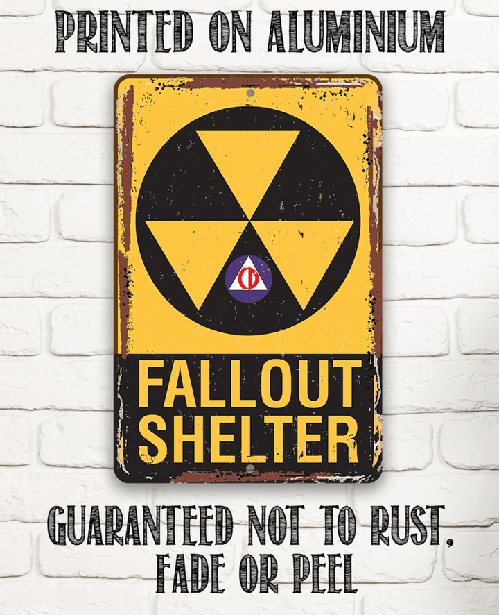 Tin Metal Sign Fallout Shelter Use Indoor Outdoor Great Man Cave Decor