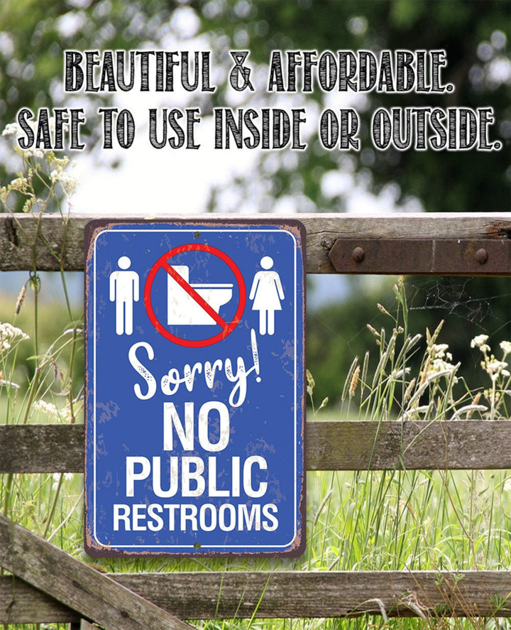 Tin Metal Sign No Public Restroom Use Indoor Outdoor Decor For Private Workplace And Home