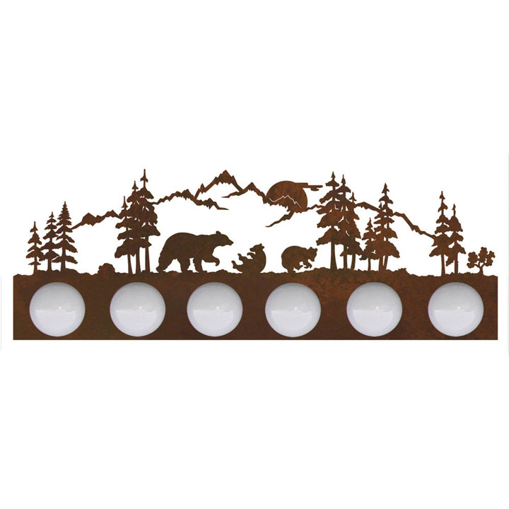 Bathroom Vanity Light Strip - Rustic Bear Design - Ideal for Rusty Decor - Perfect Gift for Nature Lovers
