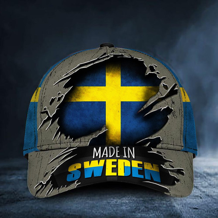 Made In Sweden Cap Sweden Flag Old Retro Hat Unique Proud Hornor Swedish Gift Merch Hat Classic Cap
