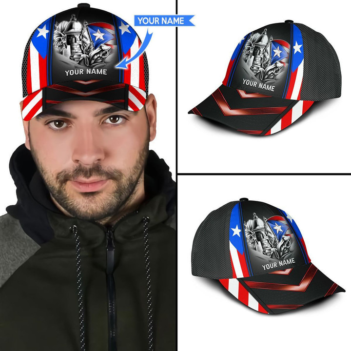 Personalized Custom Name Puerto Rico Hat Classic Cap