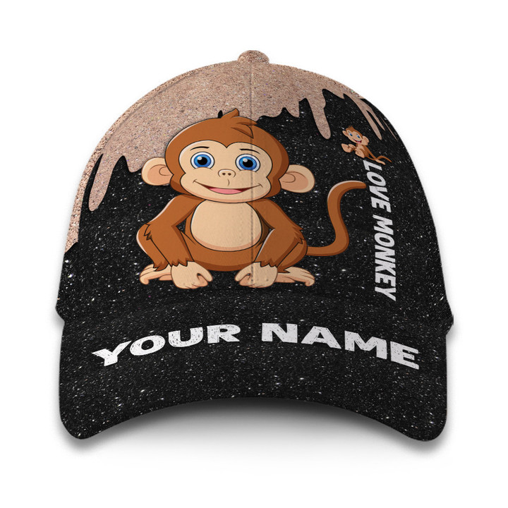 Personalized Custom Name Monkey Twinkle Hat Classic Cap