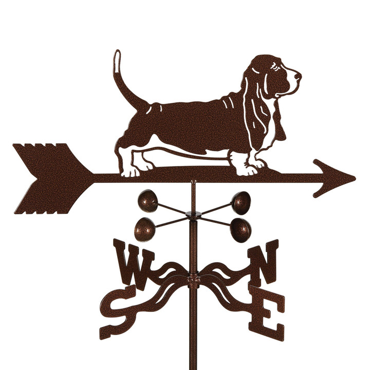 Basset Dog Weathervane Animal Silhouette Art Laser Weathervane Home Roof Decor Weathercock Cut Metal Signs