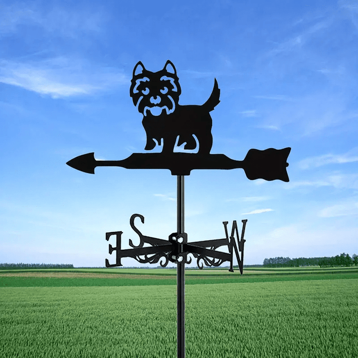 Weathervane Garden Weather Vane For Roof Mount Wind Direction Indicator Stainless Steel Creative Havanese Shape Metal Weathercock For Farm Yard Home Decor