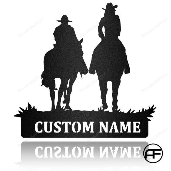 (up To 3 Kids) Mother And Kids Riding Horse Metal Wall Art Farmhouse Decor Afculture Metal Wall Art Laser Cut Metal Signs 12x12IN