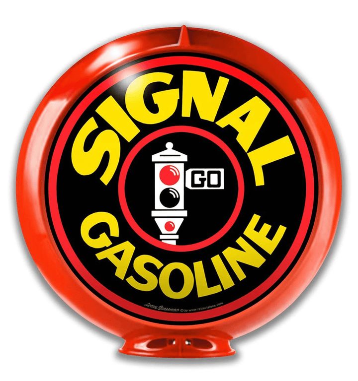 Signal Gas Flat Metal Sign Not A Globe Just Looks Like One - Vintage Style Reproduction Gas Oil Garage Art