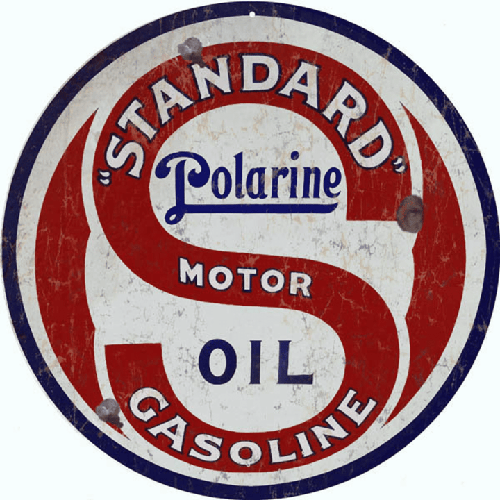 Standard Gasoline Polarine Motor Oil Aged Style Metal Sign Vintage Style Retro Reproduction Garage Wall Art
