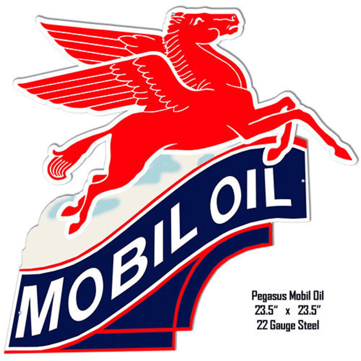Mobilgas Mobil Oil Pegasus Flying Horse - Metal Sign Vintage Style Retro Garage Art Rg8715Pp