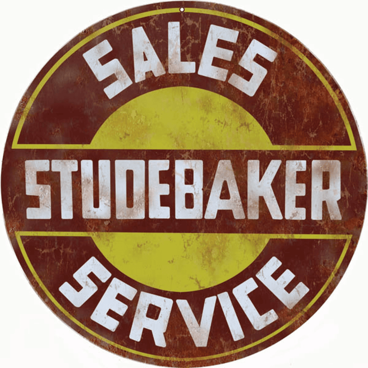 Authorized Studebaker Service Metal Advertising Sign Aged Or New Style Vintage Style Retro Garage Art