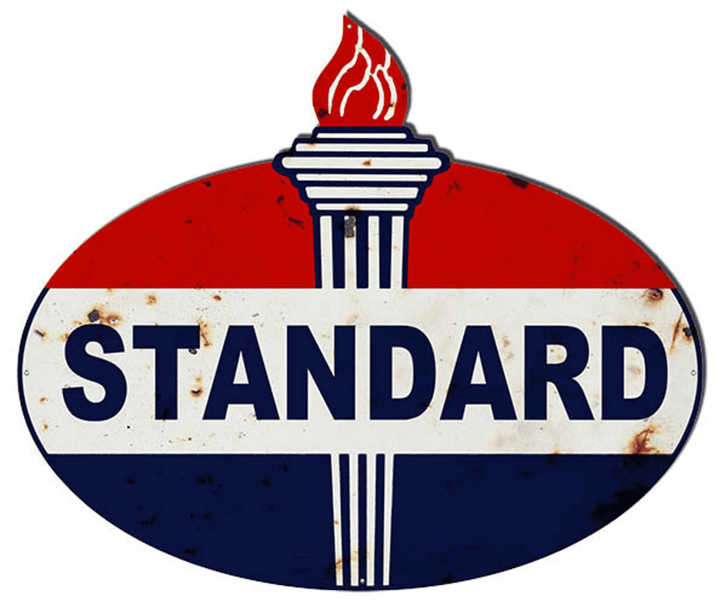 Standard Gas Station Sign Cut Out Shaped Choice Of Aged Or New Style Metal Vintage Style Retro Garage Art