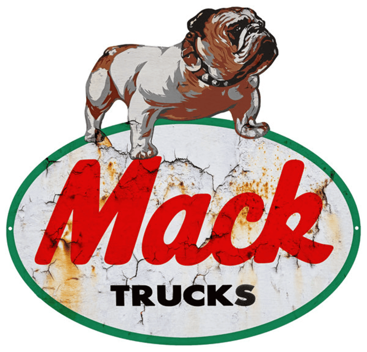 Mack Trucks Bulldog Logo Sign Vintage Aged Or New Style Metal Vintage Style Retro Garage Art