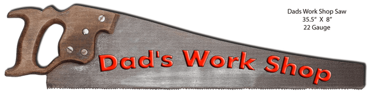 Dads Work Shop Hand Saw Laser Cut Out Metal Sign 35 1 - Vintage Style Retro Garage Art Wall Decor