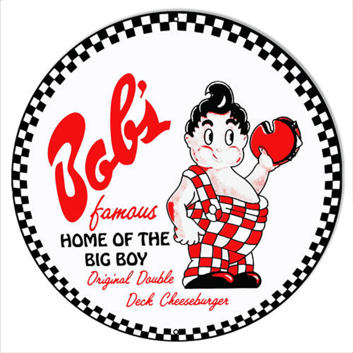 Bobs Famous Home Of The Big Boy Metal Sign Vintage Style Retro Advertising Art Wall Decor