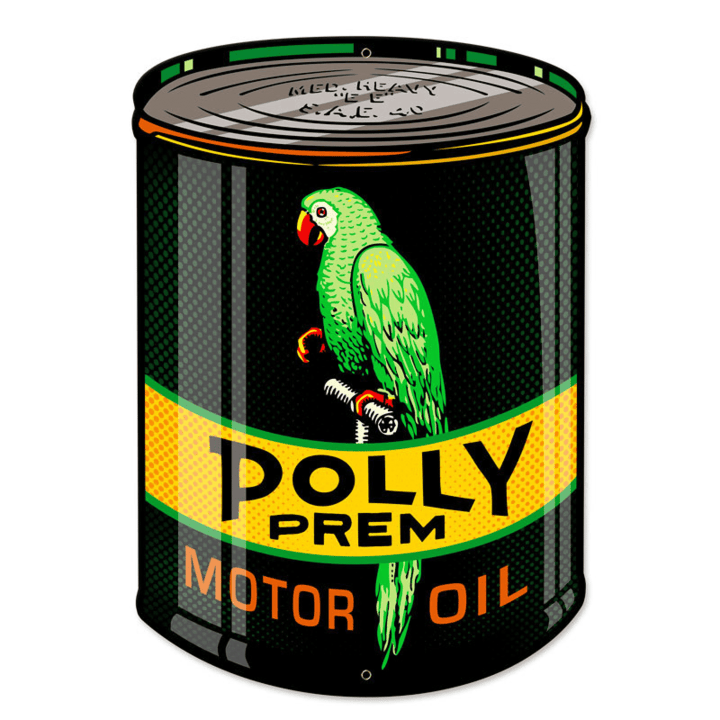 Polly Gasoline Motor Oil Can Plasma Cut Metal Sign Custom Shape Vintage Style Retro Gas Oil Garage Art Wall Decor