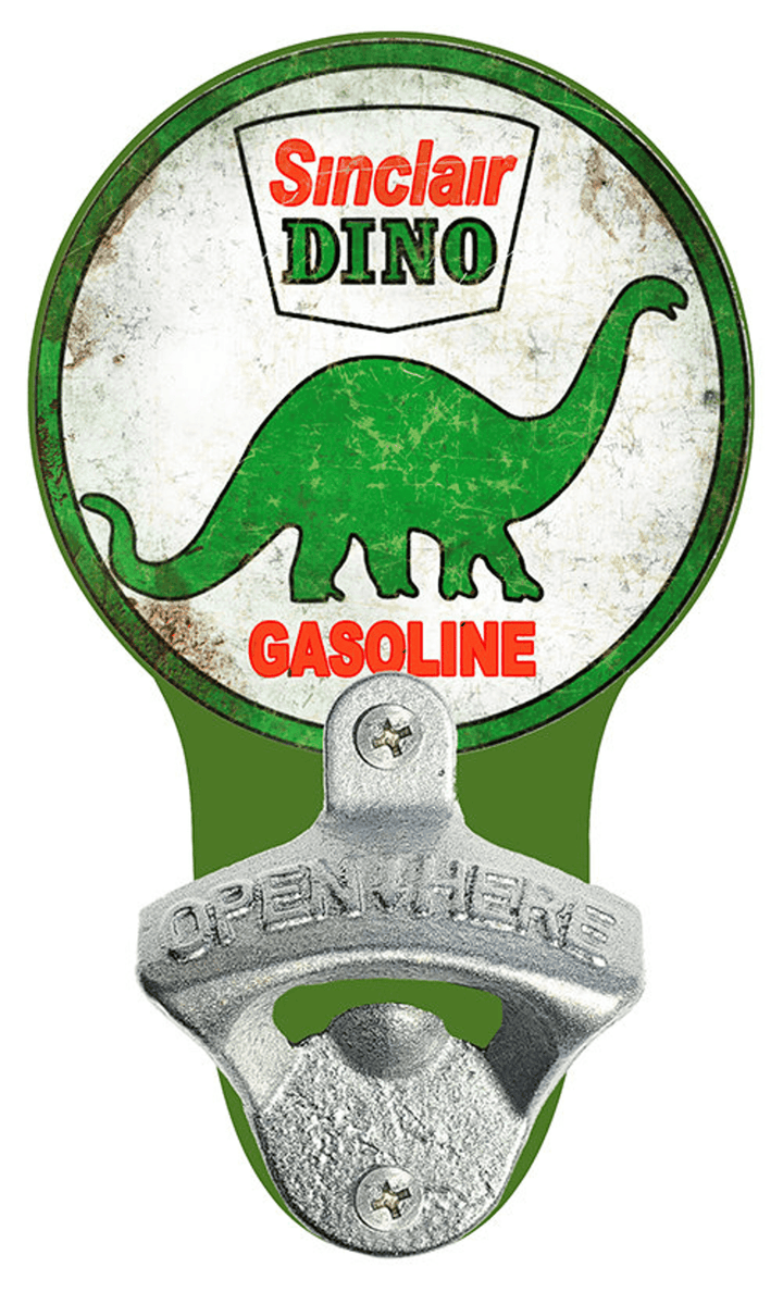 Sinclair Dino Gasoline Nostalgic Bottle Opener Laser Cutout Metal Sign Vintage Style Retro Gas Oil Garage Art Wall Decor Rvg 2033S