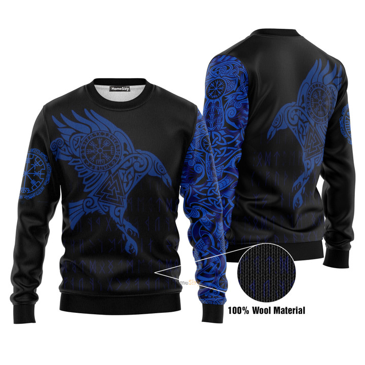 Vikings - The Raven of Odin Ugly Christmas Sweater 3D Printed Best Gift For Xmas - Ugly Christmas Sweater - Funny Xmas Sweaters