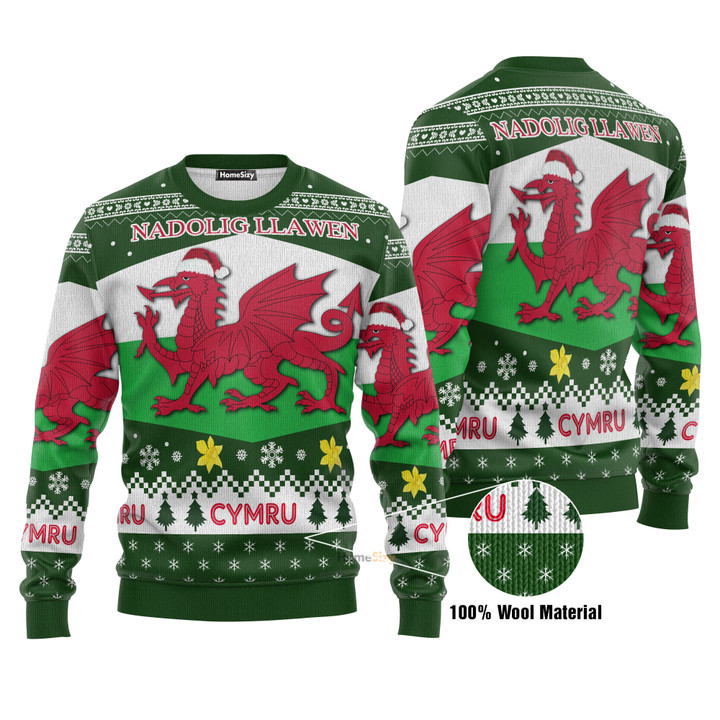 Wales Ugly Christmas Sweater 3D Printed Best Gift For Xmas Adult US5619 - Ugly Christmas Sweater - Funny Xmas Sweaters
