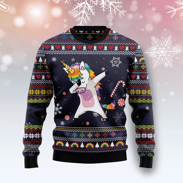 Unicorn Dab Ugly Christmas Sweater - Ugly Christmas Sweater - Funny Xmas Sweaters