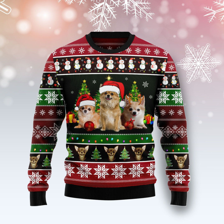 Chihuahua Group Beauty Ugly Christmas Sweater 3D Printed Best Gift For Xmas Adult - Ugly Christmas Sweater - Funny Xmas Sweaters