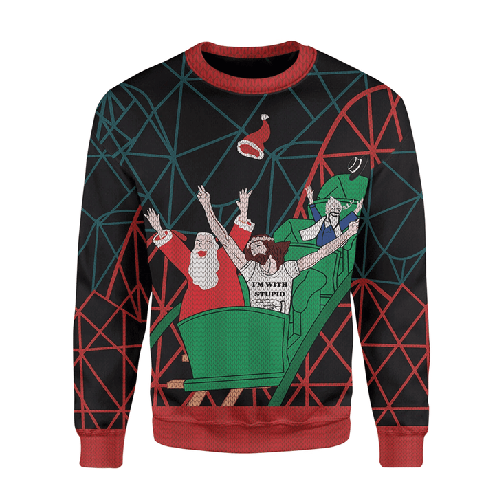 3D Santa And Jesus Jumper Custom Pullover Christmas Ugly Sweater - Ugly Christmas Sweater - Funny Xmas Sweaters