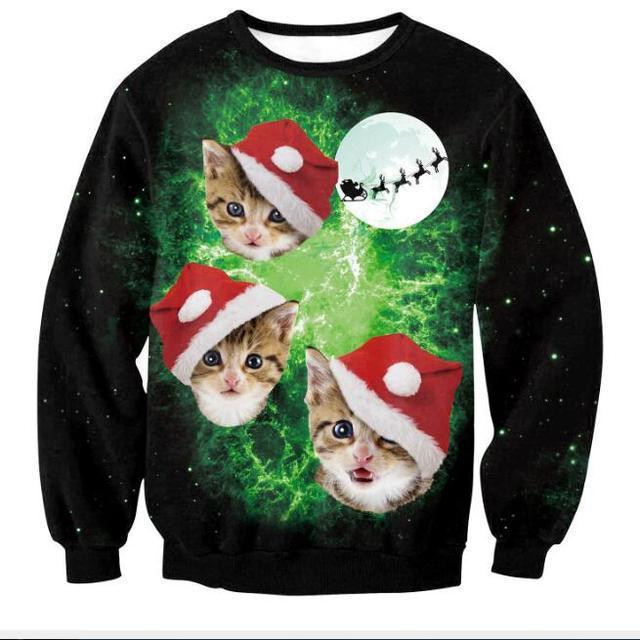 Cat Christmas Ugly Christmas Sweater 3D Printed Best Gift For Xmas Adult - Ugly Christmas Sweater - Funny Xmas Sweaters