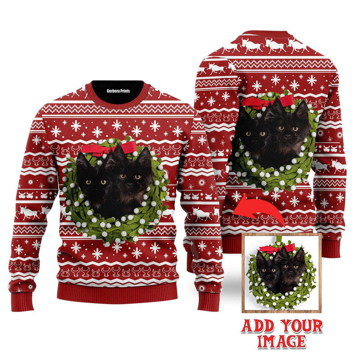Personalized Photo Insert Cat For Cat Lover And Happy Christmas Ugly Sweater - Ugly Christmas Sweater - Funny Xmas Sweaters