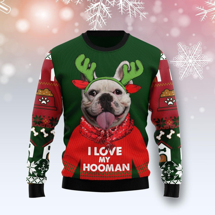 I Love My Hooman Dog Ugly Christmas Sweater 3D Printed Best Gift For Xmas Adult - Ugly Christmas Sweater - Funny Xmas Sweaters
