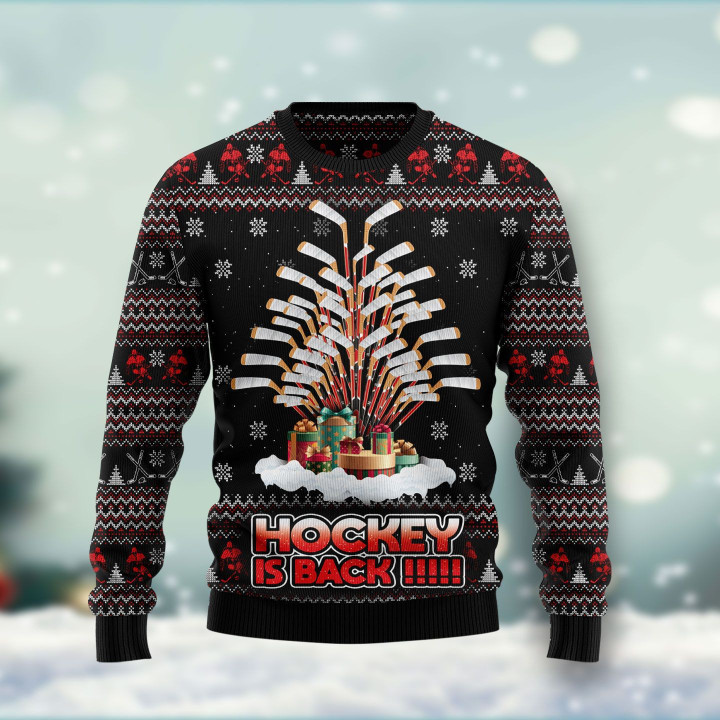 Hockey Is Back Ugly Christmas Sweater 3D Printed Best Gift For Xmas Adult - Ugly Christmas Sweater - Funny Xmas Sweaters