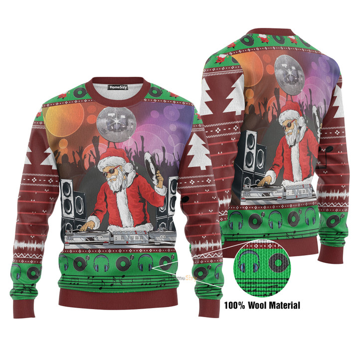 DJ Santa Christmas Ugly Sweater - Ugly Christmas Sweater - Funny Xmas Sweaters