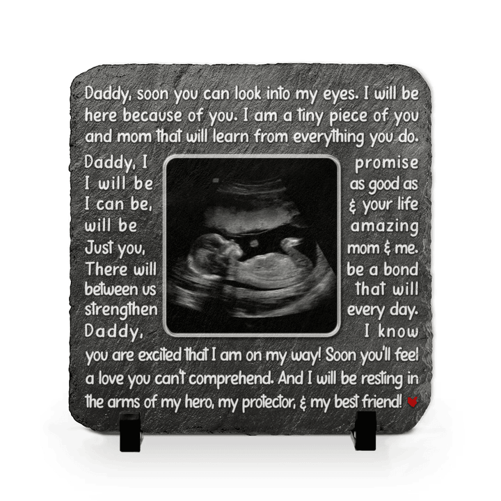 Pregnancy Announcement To Husband, New Dad Gift From Baby, Daddy Ultrasound Gift, Daddy To Be Photo Slate