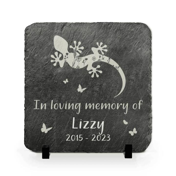 Pet Lizard Memorial Gift, Lizard Pet Loss Memorial, Gecko Pet Memory Stone Pet Loss Gift Grave Marker