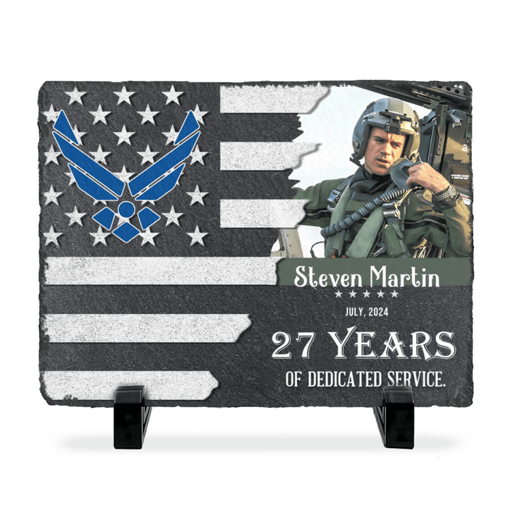 Army Retired Slate Plaque, Military Retirement Gift, Veteran Gift, Personalized Air Force Retirement Gift