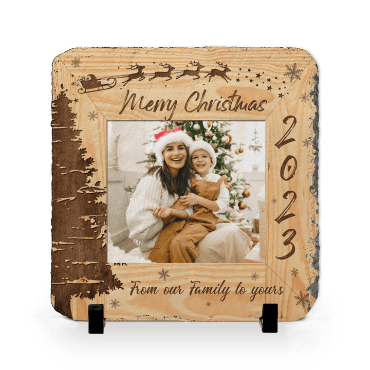 Merry Christmas Holiday Stone Personalized, Gift Picture Slate, Custom Family &#038; Friend Stone Gift