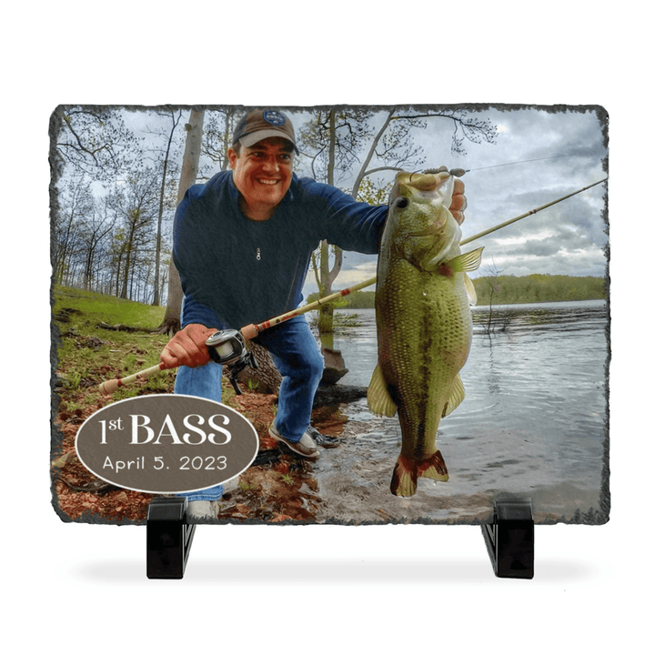 1st Bass Photo Slate, 1st Bass Gift, My First Bass Picture, Junior Fishing, Fishing Frame