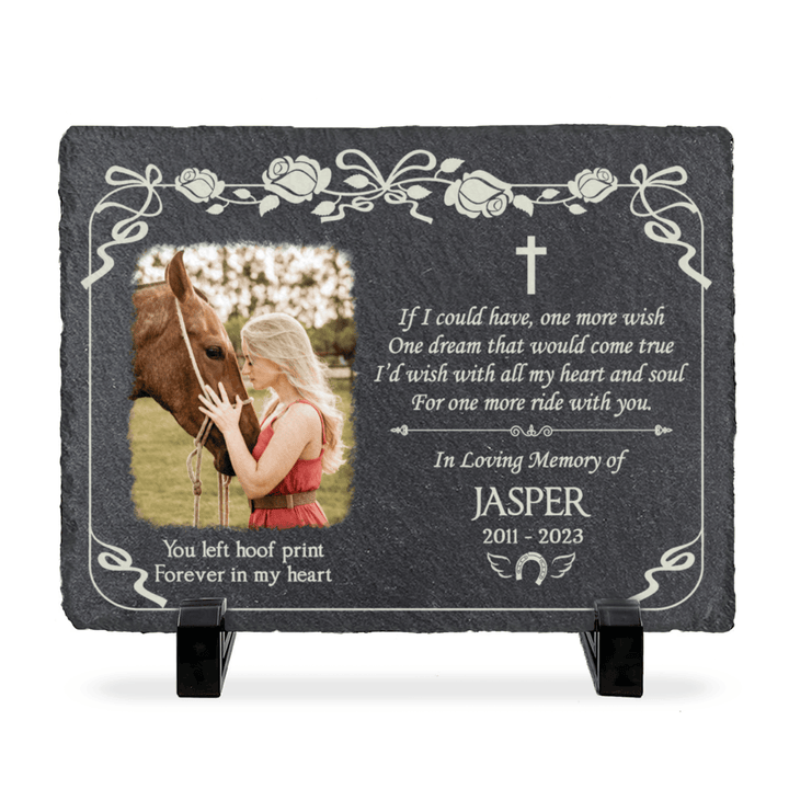 Personalized Horse Photo Memorial Gifts, Horse Photo Keepsake, Horse Sympathy Gift, Horse Photo Slate Plaque
