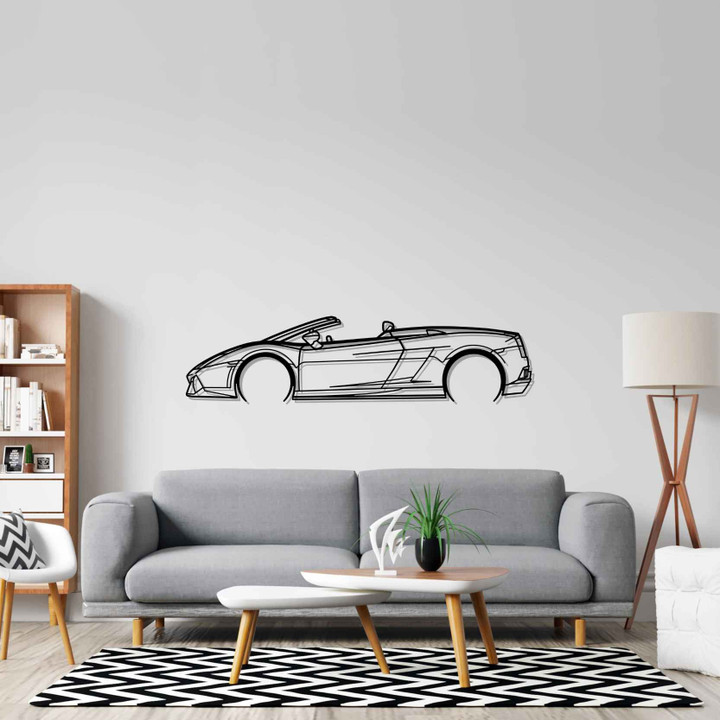 Gallardo Spyder 2012 Detailed Silhouette Metal Wall Art, Custom Car Silhouette Metal Decor, Personalized Gift For Car Lovers, Gift For Him