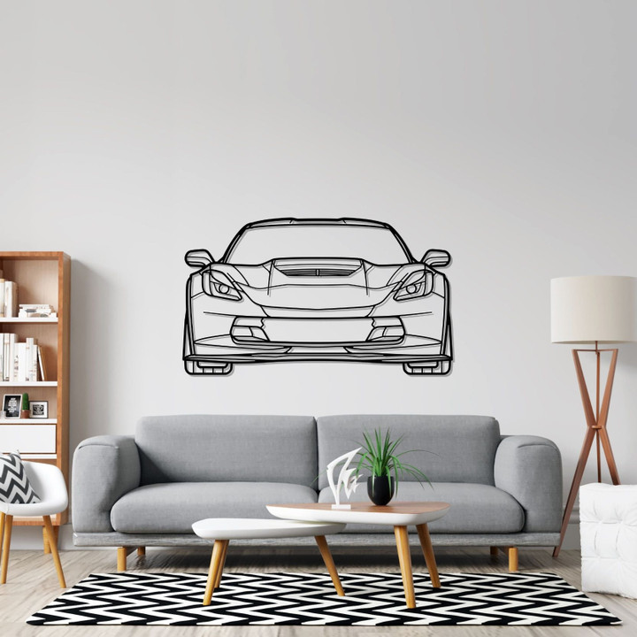 Corvette C7 Z06 2019 Front Silhouette Metal Wall Art, Custom Car Wall Sign, Personalized Car Metal Wall Art, Gift for Him, Gift for Her, Gift For Car Lovers