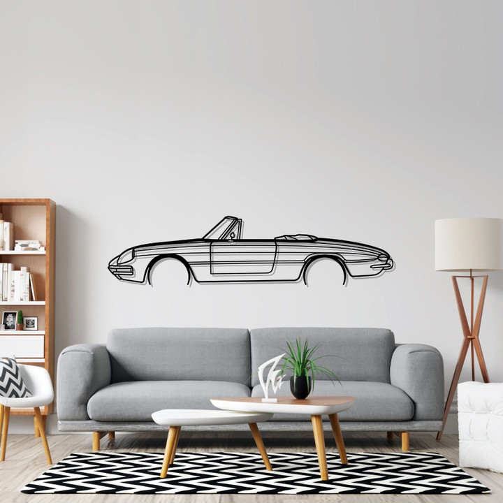 Duetto 1967 Detailed Silhouette Metal Wall Art, Custom Car Wall Sign, Personalized Car Metal Wall Art, Gift for Him, Gift for Her, Gift For Car Lovers