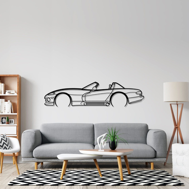 Viper 1993 RT10 Detailed Silhouette Metal Wall Art, Custom Car Silhouette Metal Decor, Personalized Gift For Car Lovers