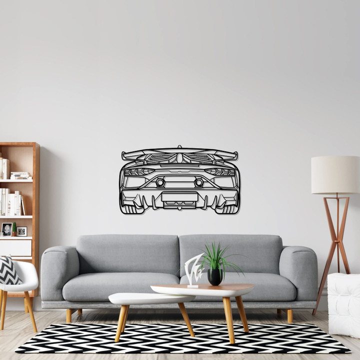 Aventador SVJ 2021 Back Silhouette Metal Wall Art, Custom Car Silhouette Metal Decor, Personalized Gift For Car Lovers