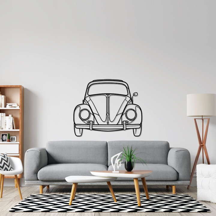 Beetle 1958 Front Silhouette Metal Wall Art, Custom Car Silhouette Metal Decor, Personalized Gift For Car Lovers